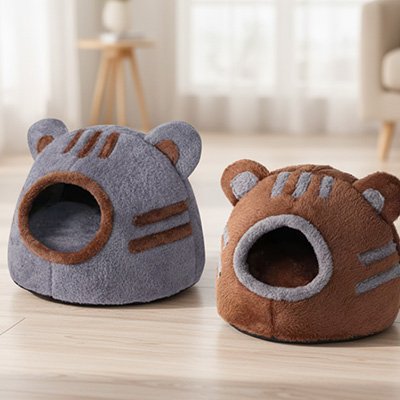 Niche pour Chat marron et gris