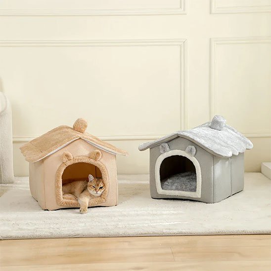 Niche pour Chat gris et beige