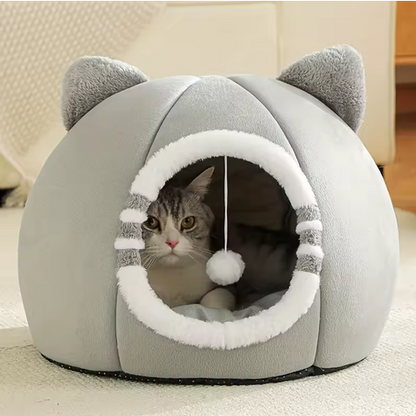 chat se repose dans sa niche