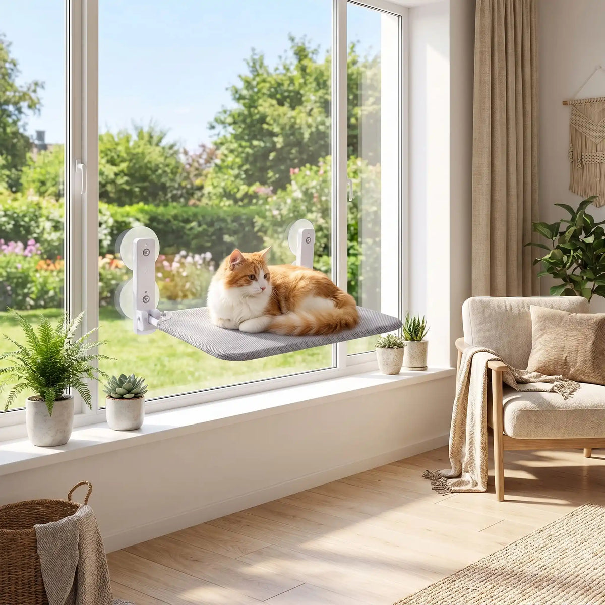 chat se repose sur son hamac pour chat