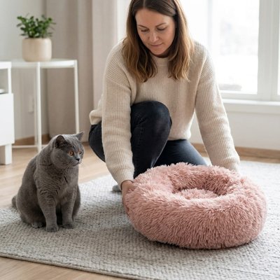 Coussin Chat maman installe le coussin 