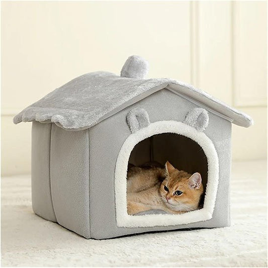 Niche pour Chat gris chat allongé