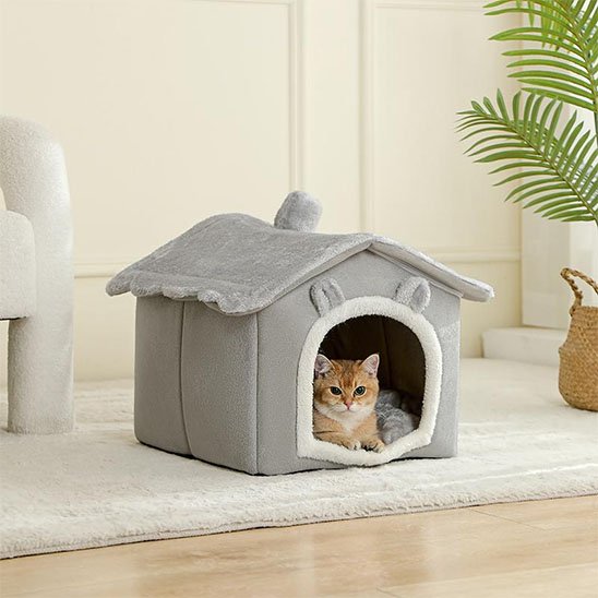 Niche pour Chat gris confortable