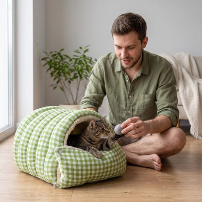 Panier pour Chat papa joue avec chat